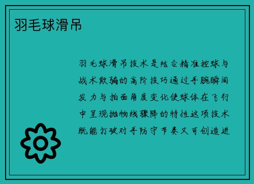 羽毛球滑吊